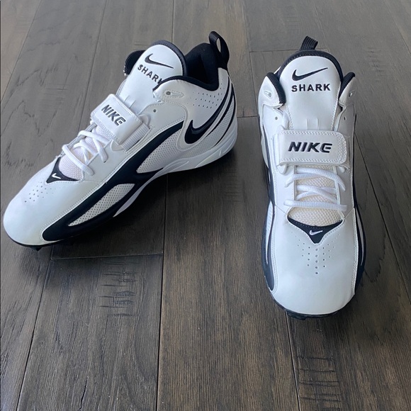 Nike Blade Shark Football Cleat Mens Sz 13 White and Black Athletic main image 4